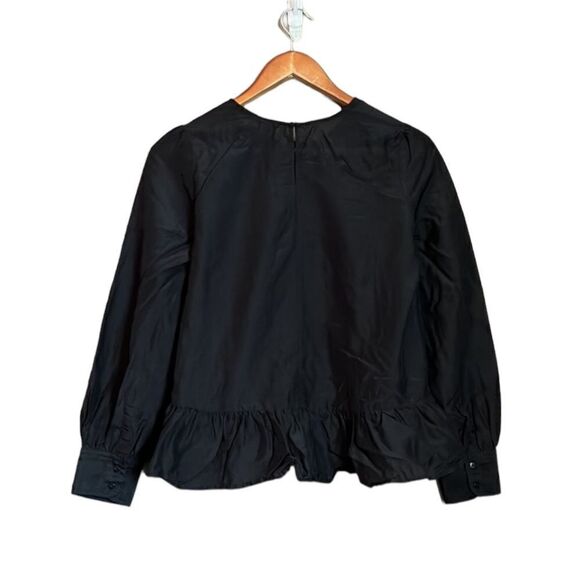 Zara silk blend black embroidered blouse - Picture 11 of 11